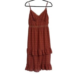 Max + Ash Textured Tiered Midi Dress